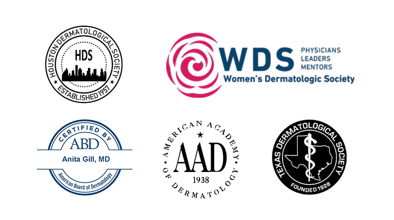 Dermatological credential logos